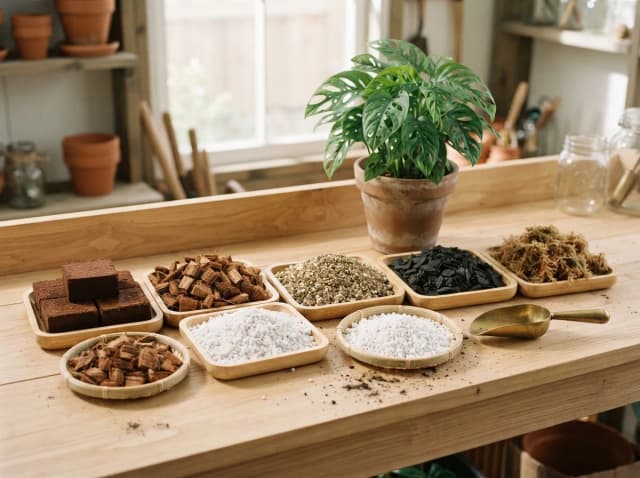 Potting medium for soil aeration, drainage, and healthy root growth